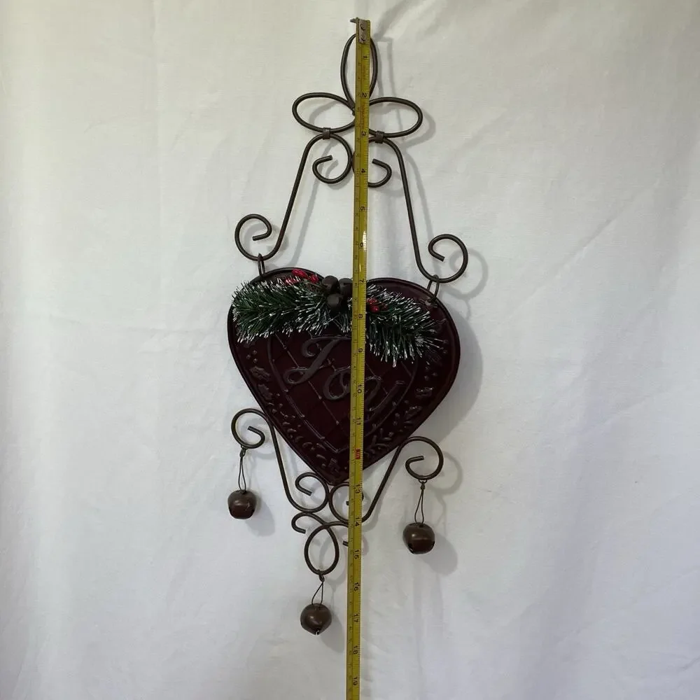 Joy Holiday Wall Door Hanging Christmas Jingle Bells 19 Inches